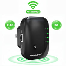 Load image into Gallery viewer, Wavlink Dual Band Wireless WiFi Repeater 2.4G&5G WiFi Extender/Router WiFi Boost Easy Install Wall-plug WPS Button