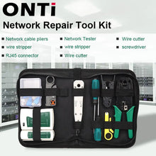 Load image into Gallery viewer, ONTi Network Tool Kit Professional Portable Ethernet Computer Maintenance LAN Cable Tester Crimper Cutter Repair Set with Bag