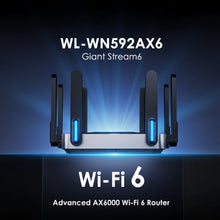 Load image into Gallery viewer, WAVLINK Dual-Band Wireless Router 6000Mbps 5GHz 2.4GHz WiFi 6 Gigabit Router 8x5dBi Antennas Beamforming 2500Mbps WAN/LAN