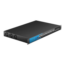Load image into Gallery viewer, Bullscom 24-Port Managed PoE++ Switch 4x Gigabit Uplinks, L3 QoS, 802.3at/bt, 370W Budget 24x 10/100/1000Base-T 28GCPM-B2C4-ACR