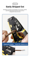 Load image into Gallery viewer, ONTi RJ45 Cat7/6/6A/5E Connector and RJ45 Crimp Tool Pass Through Crimper for 8P8C with Replacement Blade Cable Stripper Network Tool