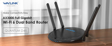 Load image into Gallery viewer, Wavlink AX3000 Gaming WiFi 6 Router Dual Band 5G and 2.4G 1000Mbps AC1200 Wireless WiFi Router Long Range Coverage