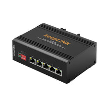 Load image into Gallery viewer, KeepLiNK Industrial 5-Port Gigabit Ethernet Switch Unmanaged Plug And Play 10/100/1000BASE-T Aluminum Housing IP40 KP-9000-65-5GT