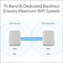Load image into Gallery viewer, Orbi Whole Home Tri-Band WiFi6 Mesh Network System RBK752P Router with 1 Satellite Extender, Coverage up to 5000 sq. ft. 75 devices