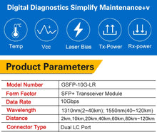 Load image into Gallery viewer, SFP 10Gb 2km,10km,20km Transceiver Module 10GBASE-LR 1310nm LC SMF For Cisco,Mikrotik,TP-Link,D-Link 10Gigabit Ethernet Switch