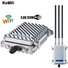 Load image into Gallery viewer, KuWFi Outdoor Wireless Bridge WiFi Access Point 750Mbps Wireless Repeater 2.4G&5.8G Wifi Antennas Waterproof Base Station AP