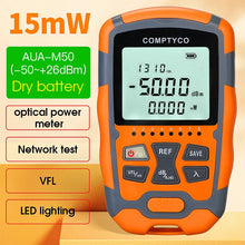 Load image into Gallery viewer, COMPTYCO AUA-M50 Mini OPM 4 in 1 Multifunction Optical Power Meter Visual Fault Locator Network Cable Test optical fiber tester