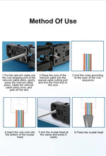 Load image into Gallery viewer, ONTi Professional Wire Stripper CAT6 Crystal Head Crimping Tool with RJ45 Cables Meter Tester for 4P/6P/8P Network Cable Cutters