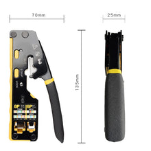 Load image into Gallery viewer, ONTi RJ45 Cat7/6/6A/5E Connector and RJ45 Crimp Tool Pass Through Crimper for 8P8C with Replacement Blade Cable Stripper Network Tool