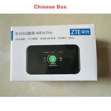 Load image into Gallery viewer, Original ZTE MU5002 5G WiFi6 Pro Portable Hotspot CAT22 Gigabit Router with SIM Card slot 4500mAh battery Max 32 Users