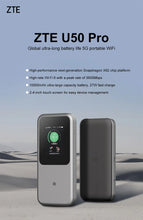 Load image into Gallery viewer, Unlocked Original ZTE MU5120 Portable 5G WiFi Most Powerful 5G Hotspot MU5120 5G Mobile WiFi6, 10000mAh ultra Large Battery Capacity