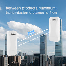 Load image into Gallery viewer, KuWfi 300Mbps 2.4G Outdoor WiFi Bridge AP Repeater Router Wifi Signal Extender Point to Point Up to 1KM WAN LAN 24V POE