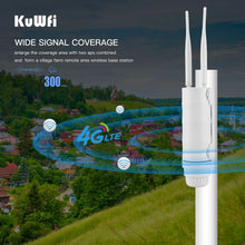 Load image into Gallery viewer, KuWFi 4G Outdoor WiFi Router 300Mbps Waterproof 4G SIM Card Router Wide Range Wireless Internet Hotspot Support 64 Users