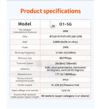 Load image into Gallery viewer, Tenda O1-5G 1KM 5GHz Outdoor CPE Wireless Bridge 9dbi WiFi Repeater Extender Router AP Access Point WiFi Bridge with POE/DC Adapter