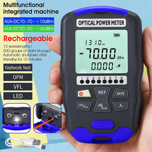 Load image into Gallery viewer, COMPTYCO AUA-DC70 Optical Power Meter -70~+10dBm 4 in 1 OPM Multifunction Fiber Network Cable Tester VFL 15-30MW(optional)