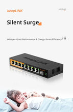 Load image into Gallery viewer, KeepLiNK 9-Port Multi-Gigabit Managed Ethernet Switch with 8-2.5Gb Ports and 1-10Gb SFP+ Uplink Fanless KP-9000-9XHML-X