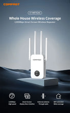 Load image into Gallery viewer, COMFAST 1200Mbps Wireless WiFi Repeater WiFi Extender Dual Band 2.4G 5G Network Amplifier Long Range Signal Booster Router Home