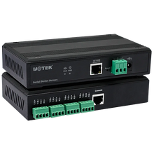 Load image into Gallery viewer, UOTEK 10/100M to 4 Ports RS-485/422 Serial Device Server 350mA@12v max Operating Current, DC12~48V, 32bit 400MHZ Processor UT-6804MT