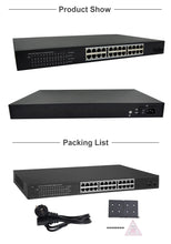 Load image into Gallery viewer, COMFAST 24-Port Gigabit POE Ethernet Switch With Rj45 Port 24* 10/100/1000M 2*SFP IEEE802.3af/at POE Power Switch Hotel Office