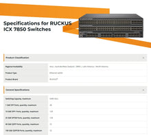 Load image into Gallery viewer, RUCKUS ICX 7850 Ethernet Switches High-End Enterprise-Class Stackable Core/Aggregation Switch With 100GbE, ICX7850-48F