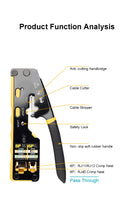 Load image into Gallery viewer, ONTi RJ45 Cat7/6/6A/5E Connector and RJ45 Crimp Tool Pass Through Crimper for 8P8C with Replacement Blade Cable Stripper Network Tool