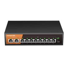 Load image into Gallery viewer, KeepLiNK 10-Port 10/100Mbps Megabit Ethernet Switch with 8-PoE Ports and 2-Ethernet Uplink 2G Switching KP-9000-10TP-MAC