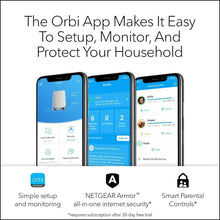 Load image into Gallery viewer, Orbi AX4200 RBK753 Whole Home Tri-Band Mesh WiFi 6 System (Router, 2 Extenders) Up to 7,500 Sq.ft Mesh GigE, 802.11ax Upgraded version