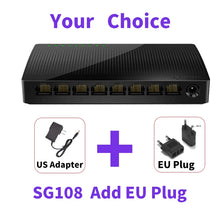 Load image into Gallery viewer, Tenda SG108 Network Switchs 8 Ports Gigabit Desktop Switch 10/100/1000Mbps RJ45 Port SOHO Switch 1.6Gbps Switching Capacity