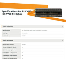 Load image into Gallery viewer, RUCKUS ICX 7750 Ethernet Switches High-End Enterprise-Class Stackable Core/Aggregation Switch With 40 Gbps Ethernet Port