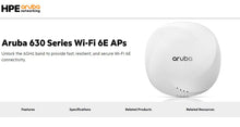 Load image into Gallery viewer, Aruba Networks AP-635 / IAP-635 (RW) APIN0635 Indoor Access Point 802.11ax Wi-Fi 6E OFDMA 2x2:2 MIMO 7.8 Gbps 6 GHz band WPA3