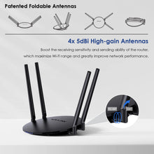 Load image into Gallery viewer, Wavlink AC1200 Dual Band Wi-Fi Router Gigabit Ethernet Router 5GHz&2.4Ghz Wireless WiFi Repeater WPS With 4x5dBi Antennas Home