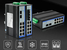Load image into Gallery viewer, UOTEK 8 Ports 10/100/1000M RJ45 2 Layer Unmanaged Industrial Ethernet Switch DIN-Rail 2 Fiber SFP SC UT-60010G