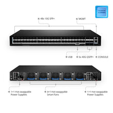 Load image into Gallery viewer, HNS-5348-48S6Q 48-Port Ethernet L3 Data Center Bare Metal Switch, 48 x 10Gb SFP+, with 6 x 40Gb QSFP+ Uplinks, Broadcom Chip