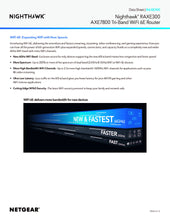 Load image into Gallery viewer, NETGEAR RAXE300 AXE7800 Nighthawk 8-Stream Tri-Band WiFi 6E Router 7.8Gbps Speed 2,500 Sq.Ft Armor & Smart Parental Controls