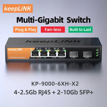 Load image into Gallery viewer, KeepLiNK 6-Port Multi-Gigabit Switch with 4-port 2.5Gb RJ45 and 2-port 10G SFP+ Unmanaged Plug and Play KP-9000-6XH-X2