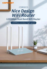 Load image into Gallery viewer, COMFAST AC1200 Home Wifi Router 11AC Dual Band Gigabit 2.4G 5.8GHz Wireless Router 1200Mbps with 4*5dbi Antennas MIMO CF-WR616ACV2