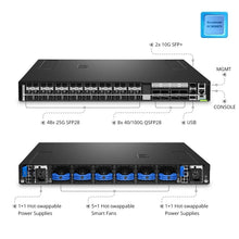 Load image into Gallery viewer, HNS-6348-48Z8H 48-Port Ethernet L3 Data Center Bare Metal Switch, 48 x 25Gb SFP28, 2 x 10Gb SFP+, with 8 x 100Gb QSFP28 Uplinks