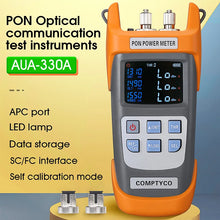 Load image into Gallery viewer, COMPTYCO AUA-330A/U Handheld Fiber Optical PON Power Meter FTTX/ONT/OLT 1310/1490/1550nm APC/UPC Optical Communication instrument