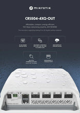 Load image into Gallery viewer, MikroTik CRS504-4XQ-OUT Outdoor Router IP66 Weatherproof Enclosure, Affordable, Compact, Energy-Efficient 4x100Gbps Networking