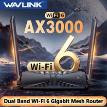 Load image into Gallery viewer, Wavlink AX3000 WiFi 6 Gigabit Wireless Router Dual Band Mesh Router 802.11ax for Gaming VR Wi-Fi 6 Router Support 160MHz&IPv6