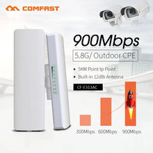 Load image into Gallery viewer, Comfast 900Mbps Outdoor CPE 3-5KM Long Range Wireless Bridge 5.8G Signal Booster CF-E313AC