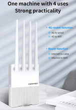 Load image into Gallery viewer, COMFAST CF-E4 4G LTE WiFi Router 750Mbps SIM Card Wireless Router 2.4G/5.8G 4 High Gain Antenna WAN/LAN RJ45 Ports 32 Users