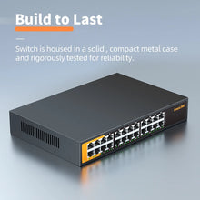 Load image into Gallery viewer, KeepLiNK 24-Port Gigabit Ethernet Switch Unmanaged Plug and Play 24x 10/100/1000Mbps Gigabit RJ45 Ports KP-9000-24G-AC