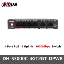 Load image into Gallery viewer, Dahua POE Switch 4/8/16/24 Ports 1/2 Uplink RJ45 Ethernet 100/1000Mbps Switch For IP Camera DH-S3000C-4GT2GT-DPWR