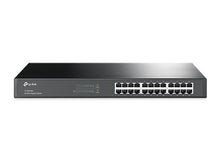 Load image into Gallery viewer, TP-Link 24-port Gigabit Switch, 24 10/100/1000Mbps RJ45 Ports (Auto Negotiation/Auto MDI/MDIX), 100-240VAC, 50/60Hz, Rack Mountable, Fanless