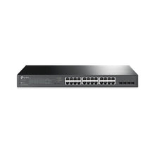 Load image into Gallery viewer, TP Link JetStream 28-Port Gbit Smart Switch With, 24 × 10/100/1000Mbps RJ45 ports PoE+, 4 × Gigabit SFP slots, 24× 802.3at/af-compliant PoE+, 250W
