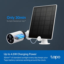 Load image into Gallery viewer, TP-Link Tapo Solar Panel, 5.2V 4.5W, Works with Tapo Battery Camera, 4m Charging Cable, 360° Adjustable Bracket, IP65, IoT & Smart Home, Accessories
