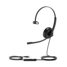 Load image into Gallery viewer, Yealink on-ear USB mono headset with leatherette ear cushions and Usb-C connection, Plug & play, HD voice, Noise cancelling, MS Teams
