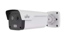 Load image into Gallery viewer, UNV H.265 4MP LightHunter Dual-spectrum Thermal Network Bullet Camera, smoke, fire and Temperature, 12V DC 24V AC, PoE, IP67, IR 50m, 3.2 mm Thermal