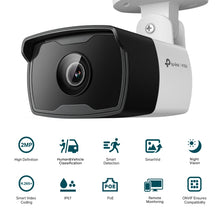 Load image into Gallery viewer, TP-Link VIGI 2MP Outdoor Bullet Network Camera,IR, PoE, 4 mm Fixed Lens, IP67, Human & Vehicle Classification, Only Human Classification On - C320I4MM